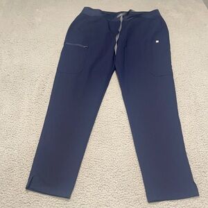 FIGS YOLA High Waisted Skinny Scrub Pants for Women10 Pockets size L color blue